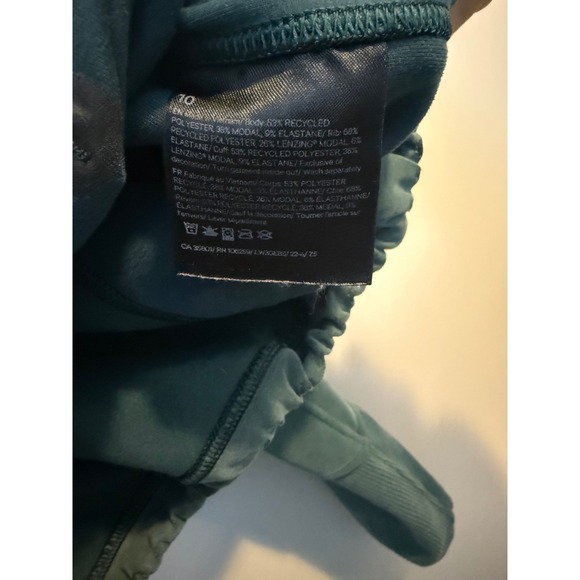 Lululemon Cropped Quarter Zip Sweatshirt Teal Corduroy Accents Pullover Women's - Picture 6 of 6